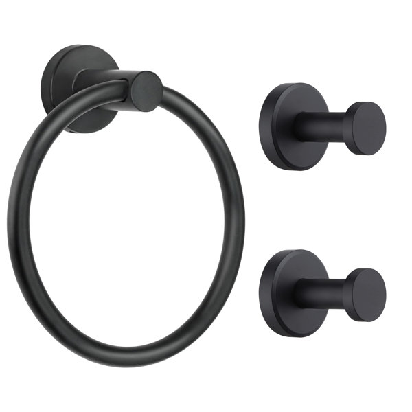 maiguoone 3 Piece Bathroom Hardware Set Towel Ring Set Wayfair